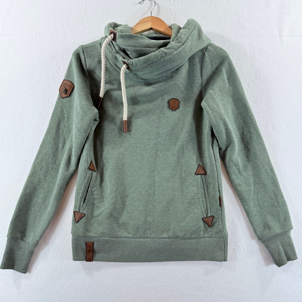 Naketano Hoodie Pullover Women Medium Green Shawl Neck Hoodie Gorpcore Cabincore